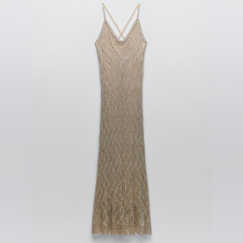 Zara Knit Dress with Metallic Thread Size S, New with tag, 9598/074